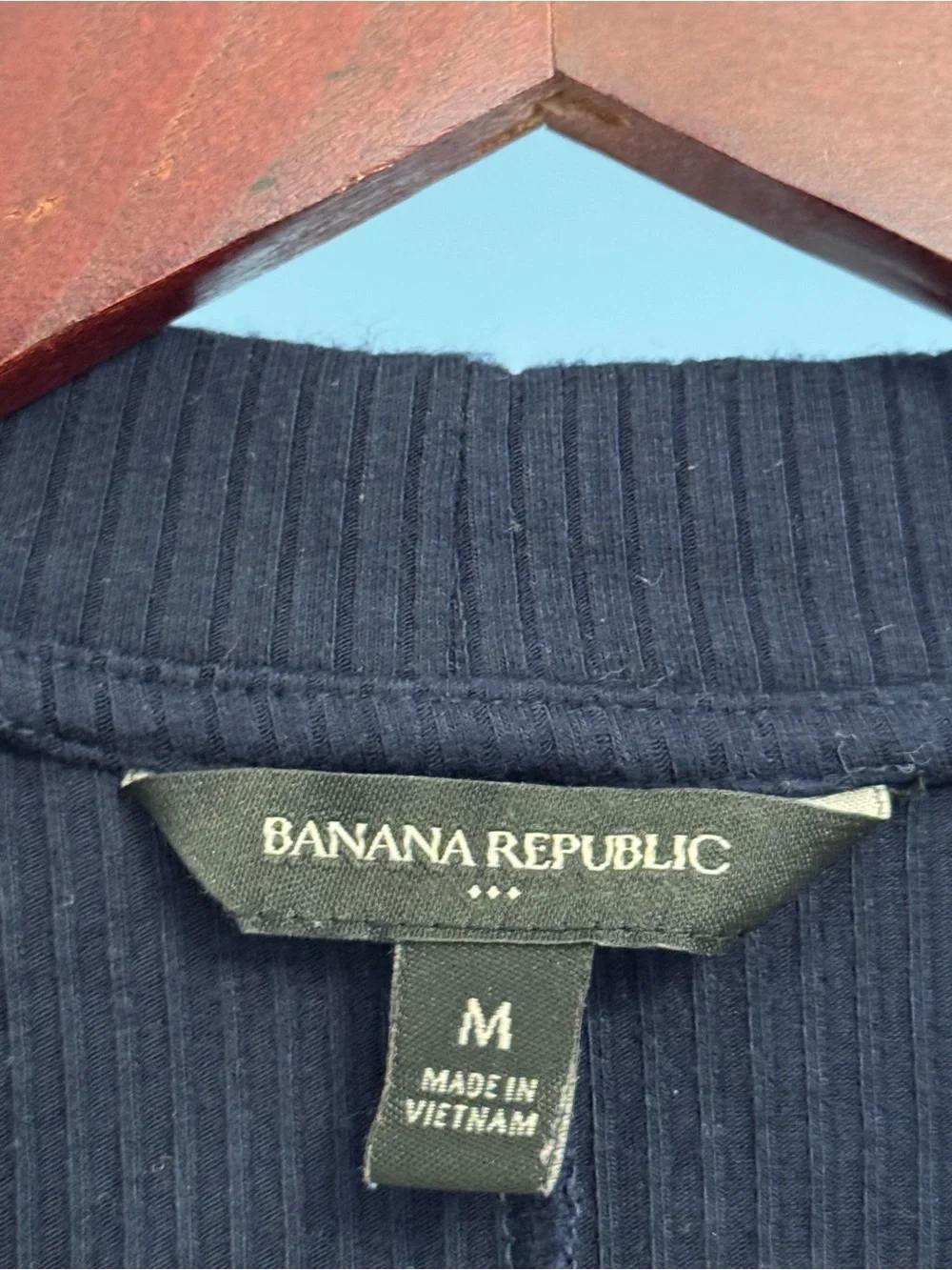 BANANA REPUBLIC Women’s Navy Blue Mock Neck Short Sleeve Top Size M